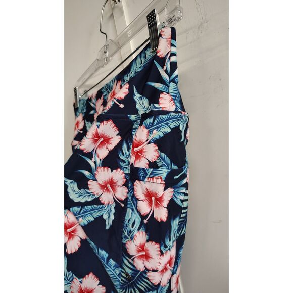 NWT Gradual Women's Small Blue Floral High Waist Swim Shorts - Picture 4 of 9